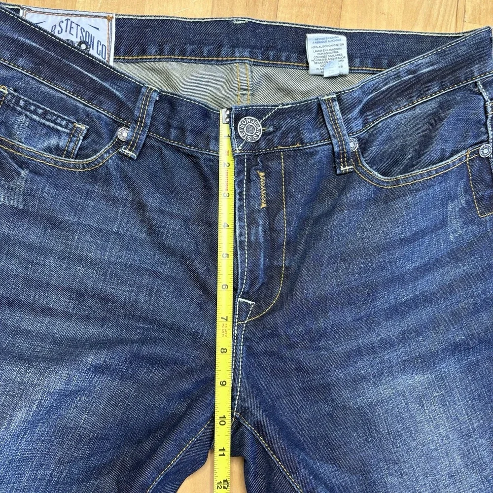 John B Stetson Jeans Mens 35x32 1014 Rocker Bootleg Cowby Western Blue‎ Denim